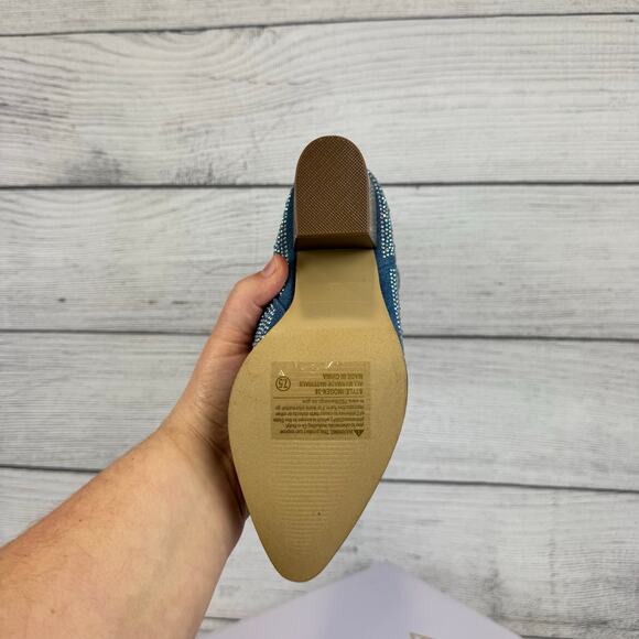 Top Moda Women's Blue Imogen Embellished Studded Sparkle Western Boots Size 7.5 - Picture 9 of 9